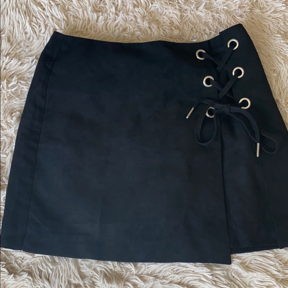 Suede high waisted skirt